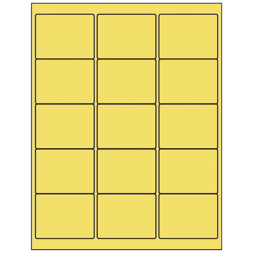 2.625" x 2" Pastel Yellow Rectangular Sheet Labels