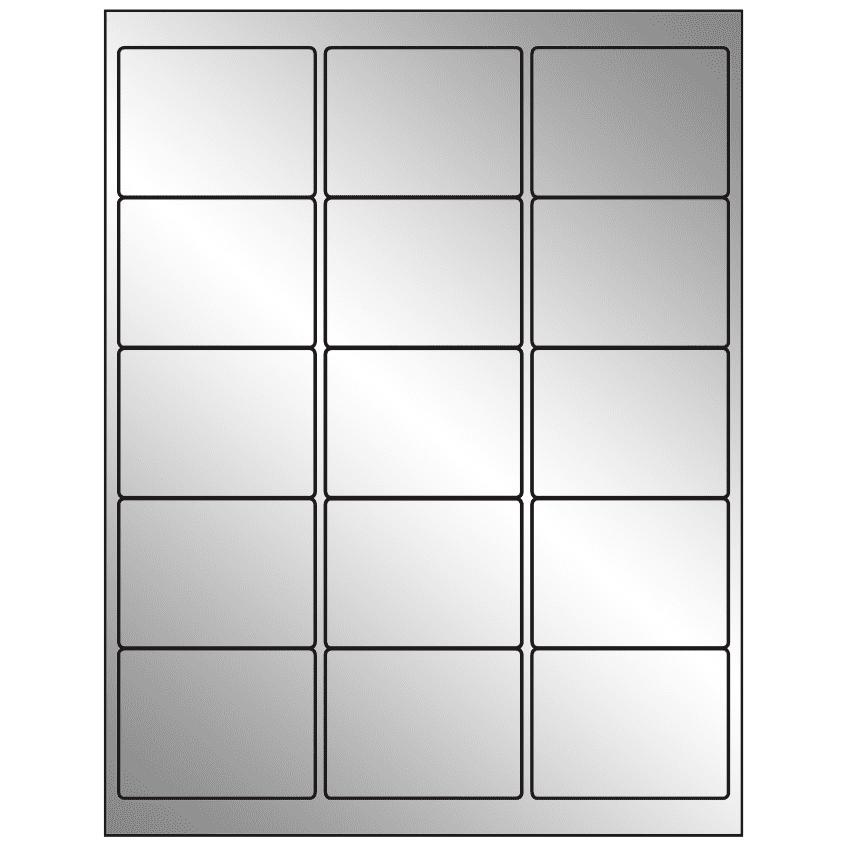2.625" x 2" Silver Foil Rectangular Sheet Labels