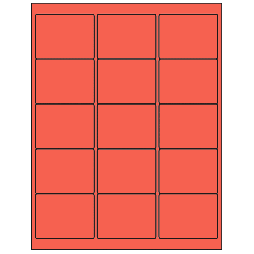 2.625" x 2" Red Rectangular Sheet Labels
