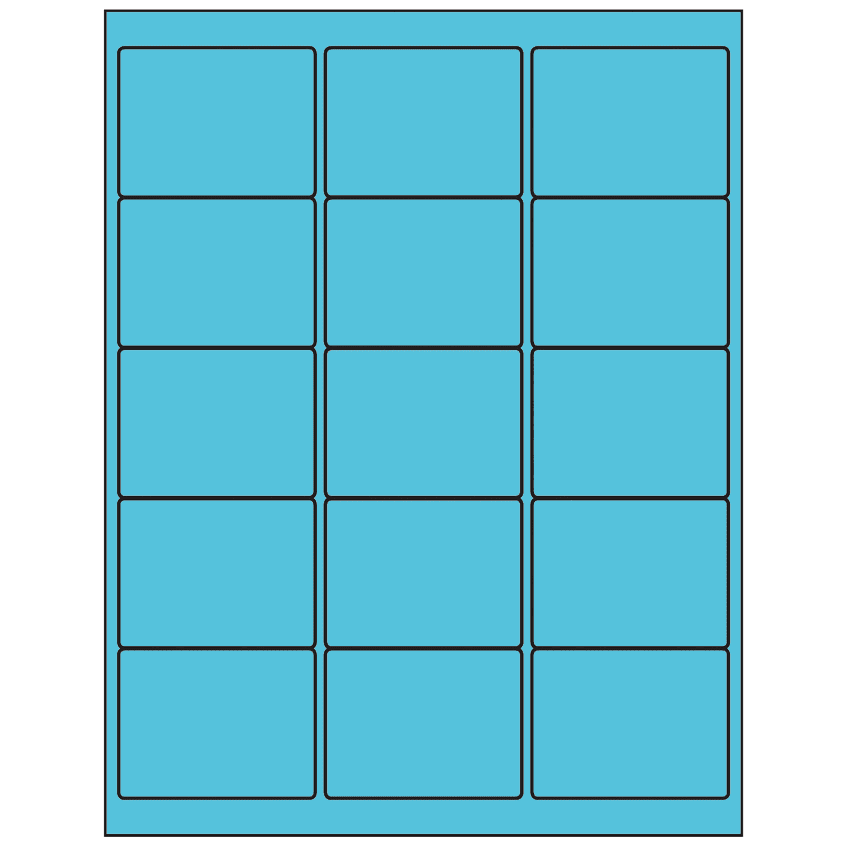 2.625" x 2" Turquoise Rectangular Sheet Labels