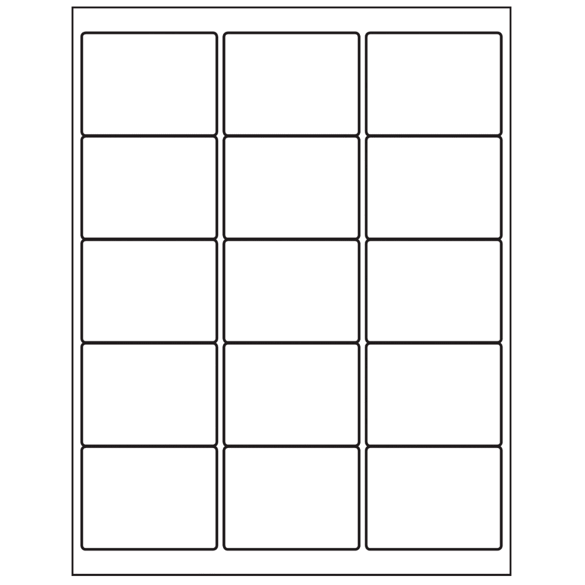 2.625" x 2" White Polyester Rectangular Sheet Labels