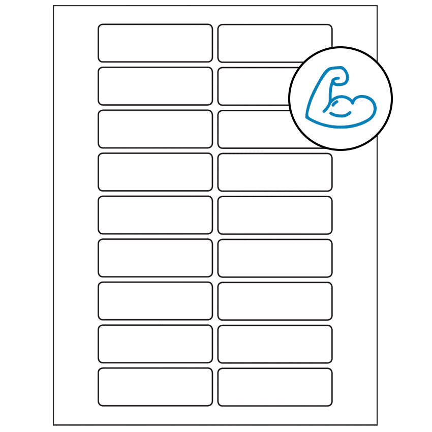 3" x 1" White Rectangular Sheet Labels - Ultra Aggressive Adhesive