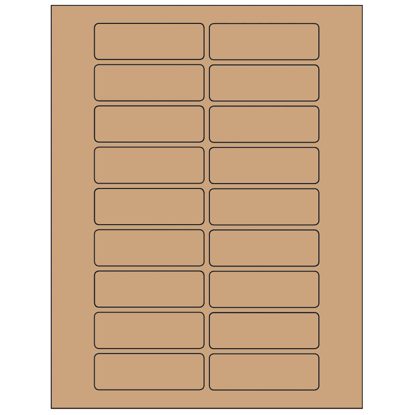 3" x 1" Brown Kraft Rectangular Sheet Labels