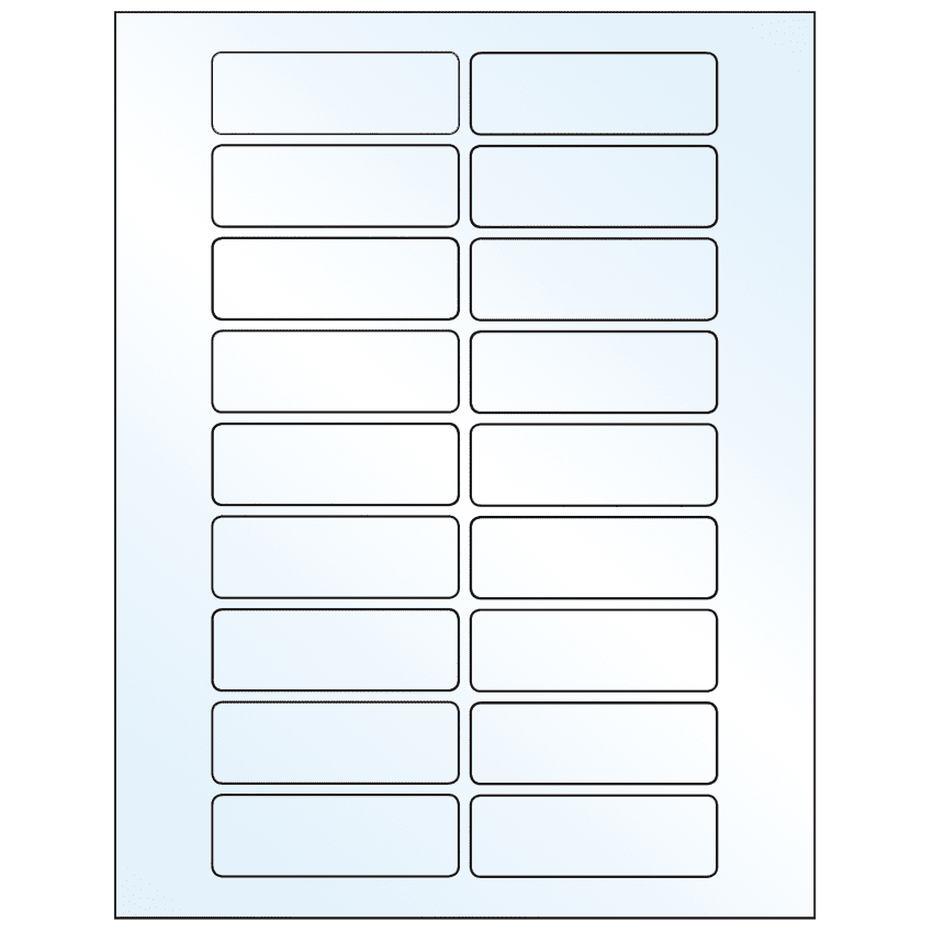 3" x 1" Crystal Clear Rectangular Sheet Labels