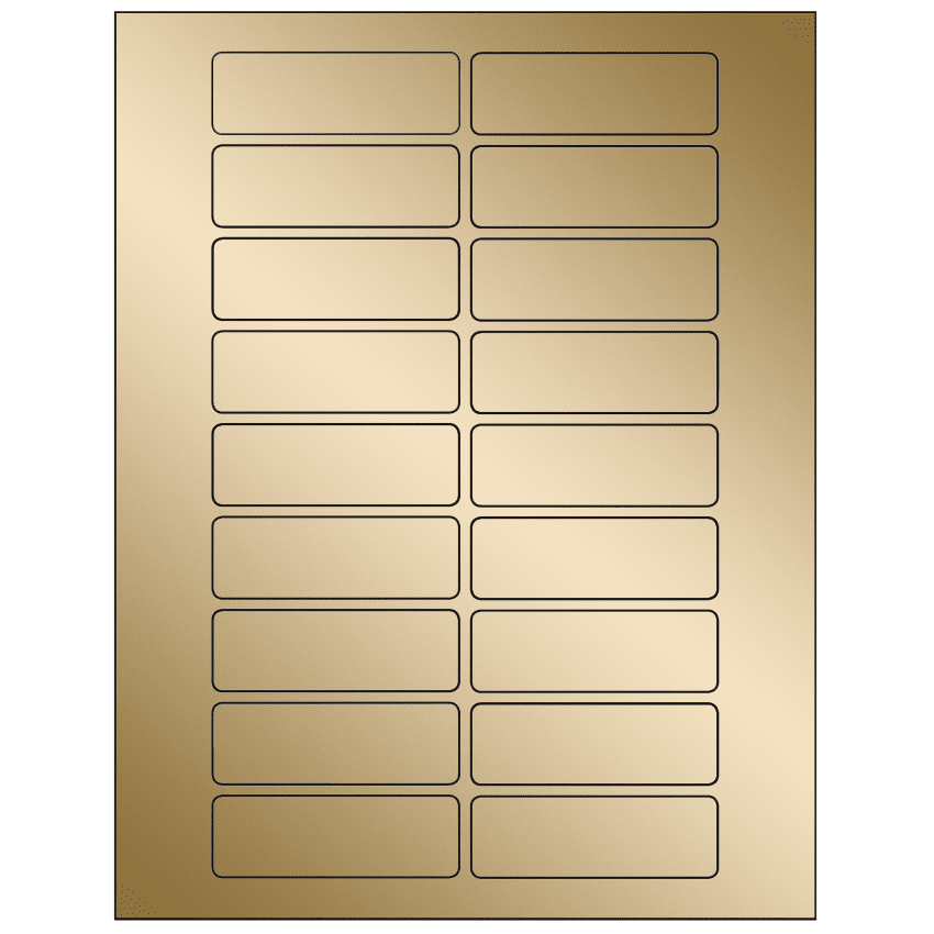 3" x 1" Gold Foil Rectangular Sheet Labels