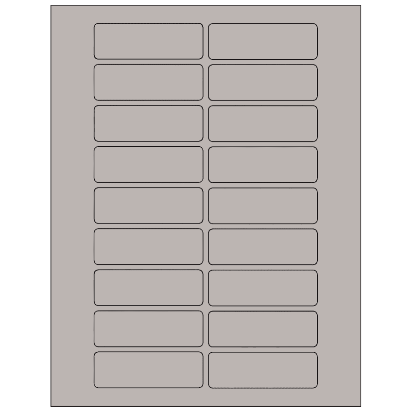 3" x 1" Gray Rectangular Sheet Labels