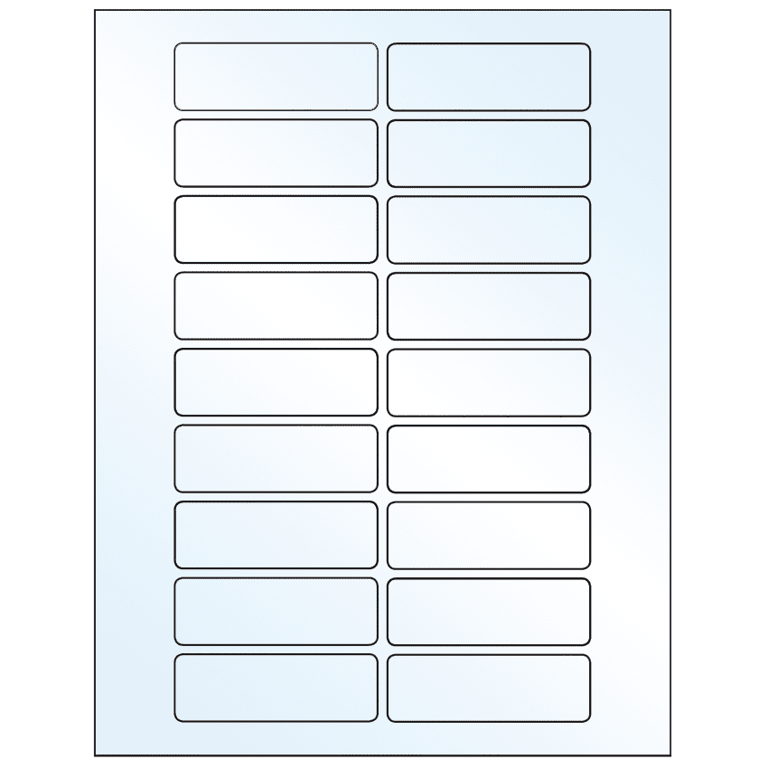 3" x 1" White Mid Gloss Rectangular Sheet Labels