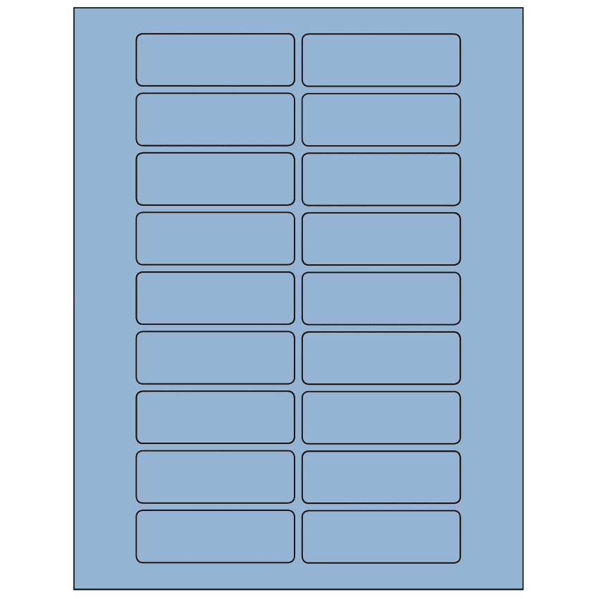 3" x 1" Pastel Blue Rectangular Sheet Labels