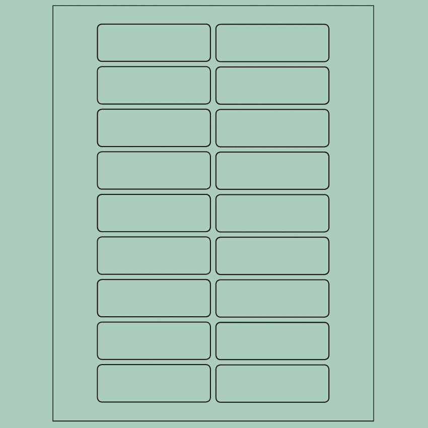 3" x 1" Pastel Green Rectangular Sheet Labels