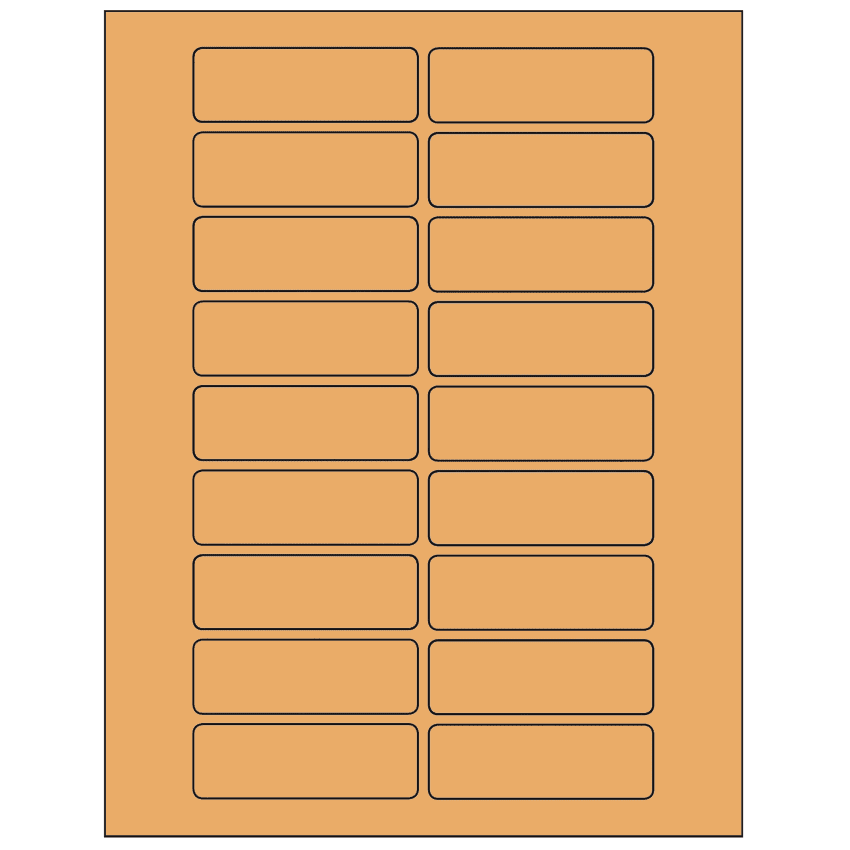 3" x 1" Pastel Orange Rectangular Sheet Labels