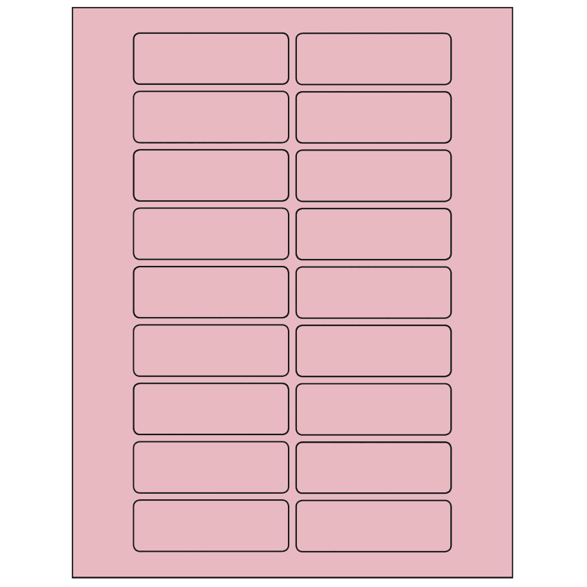 3" x 1" Pastel Pink Rectangular Sheet Labels