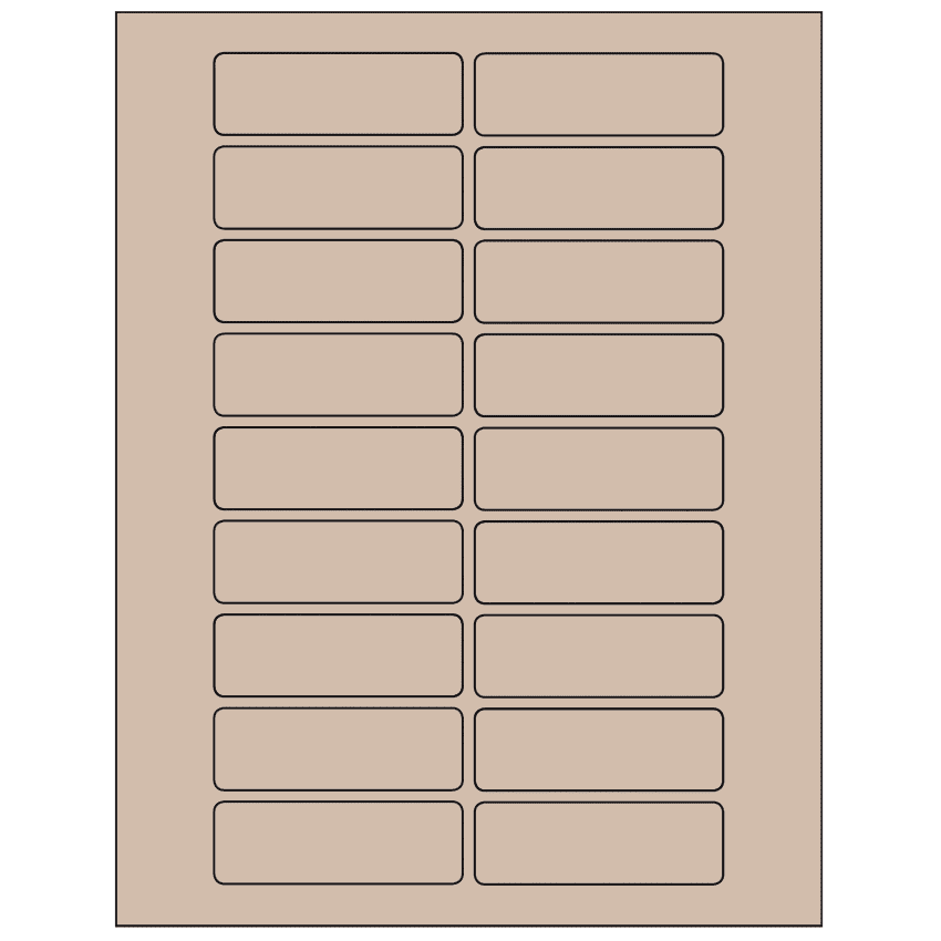 3" x 1" Pastel Tan Rectangular Sheet Labels