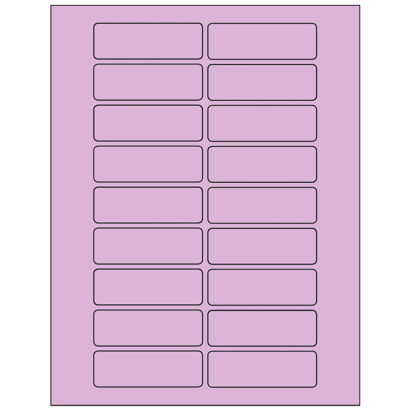 3" x 1" Pastel Purple Rectangular Sheet Labels