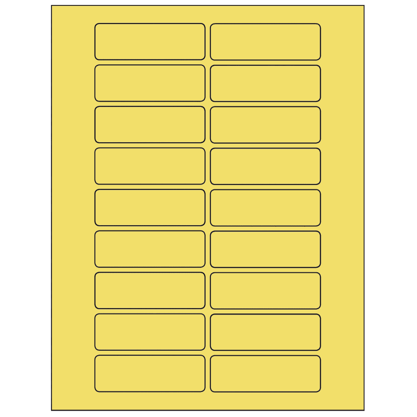 3" x 1" Pastel Yellow Rectangular Sheet Labels