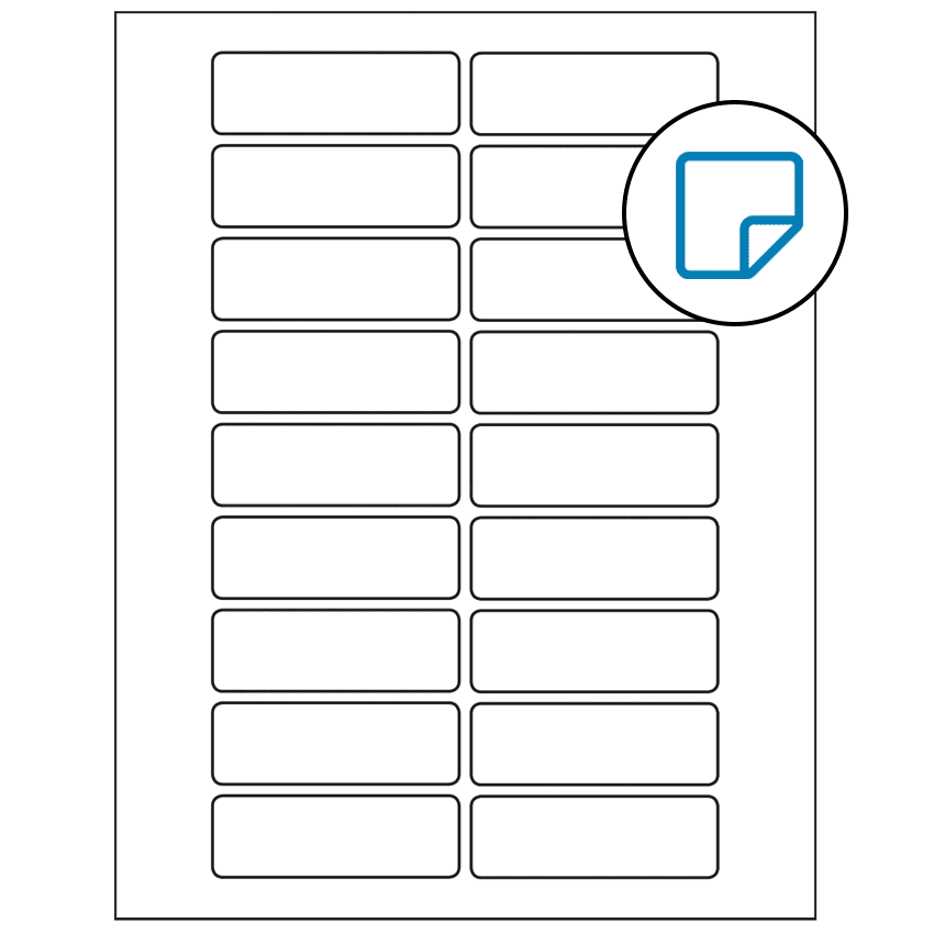 3" x 1" White Rectangular Sheet Labels - Removable Adhesive