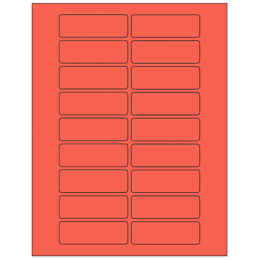 3" x 1" Red Rectangular Sheet Labels