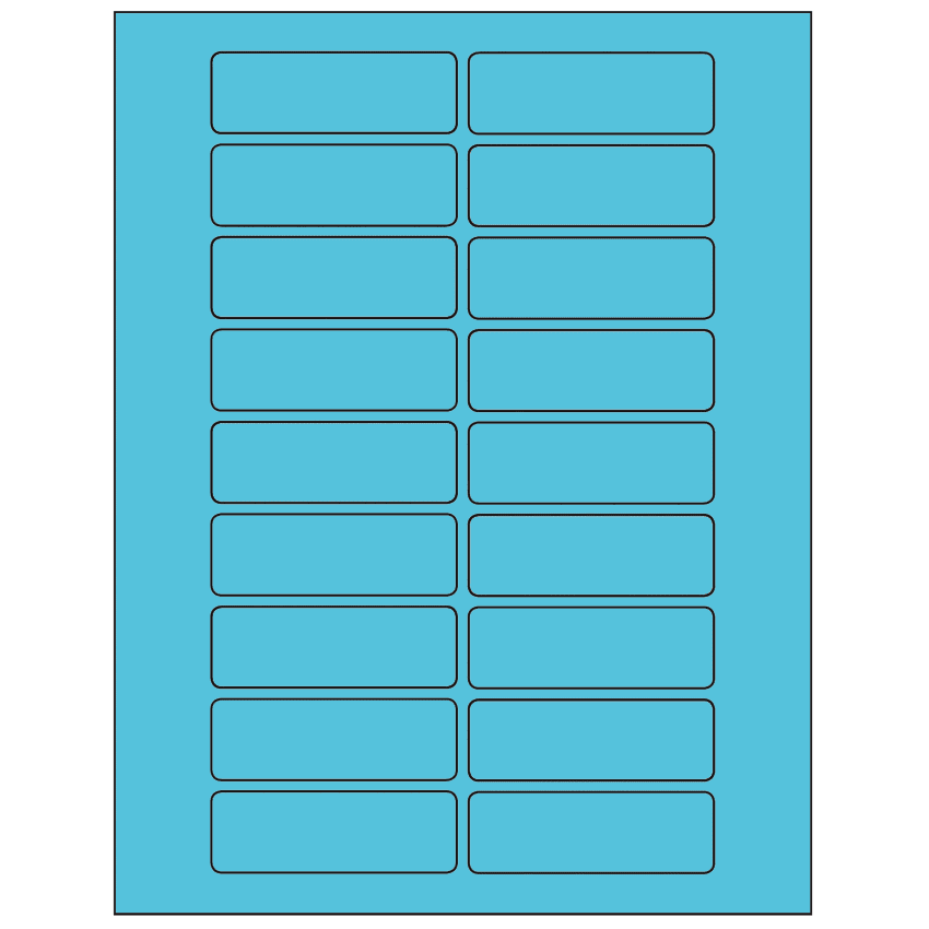 3" x 1" Turquoise Rectangular Sheet Labels