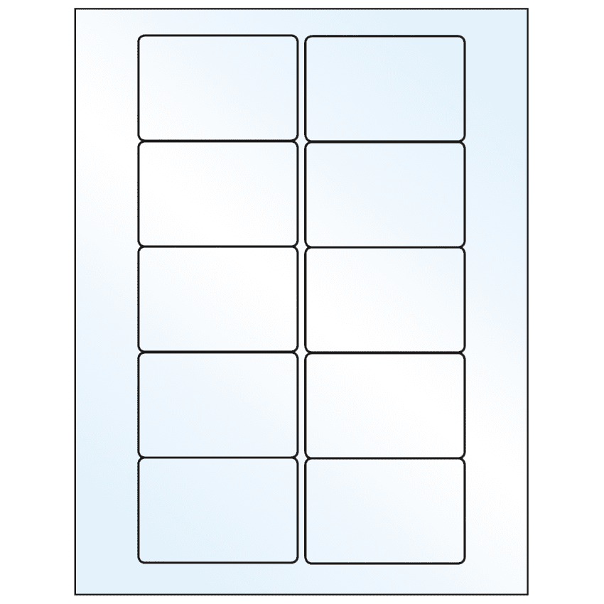 3" x 2" Crystal Clear Rectangular Sheet Labels