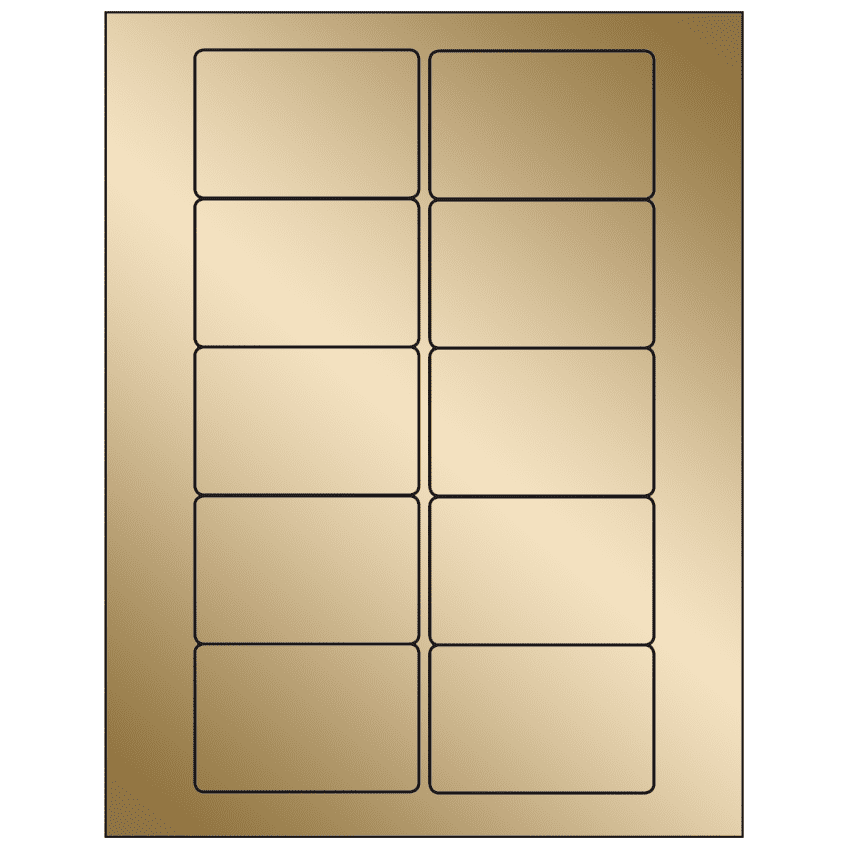 3" x 2" Gold Foil Rectangular Sheet Labels