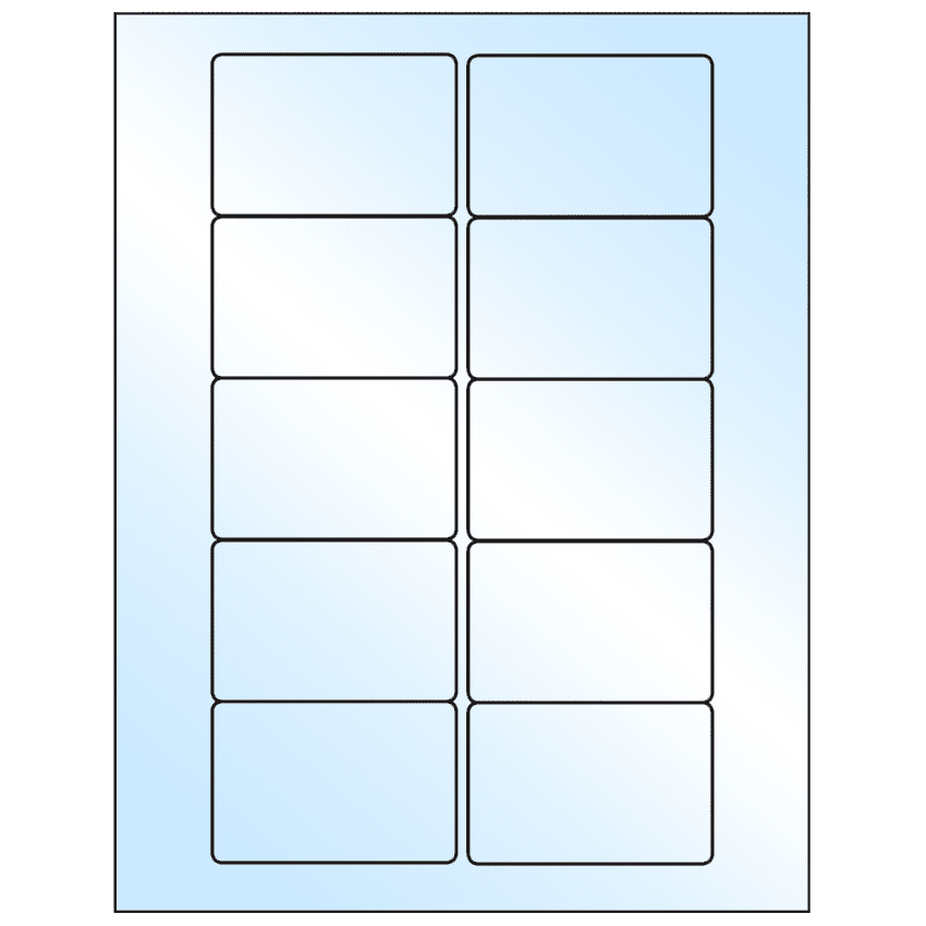 3" x 2" White Premium High Gloss Rectangular Sheet Labels