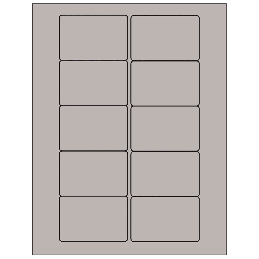3" x 2" Gray Rectangular Sheet Labels