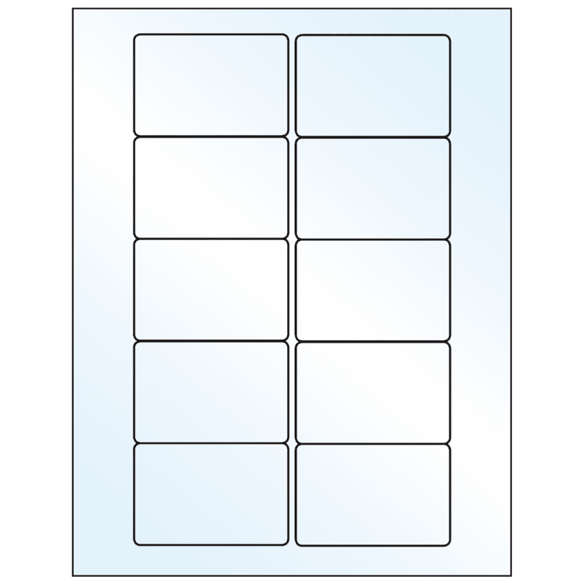 3" x 2" White Mid Gloss Rectangular Sheet Labels