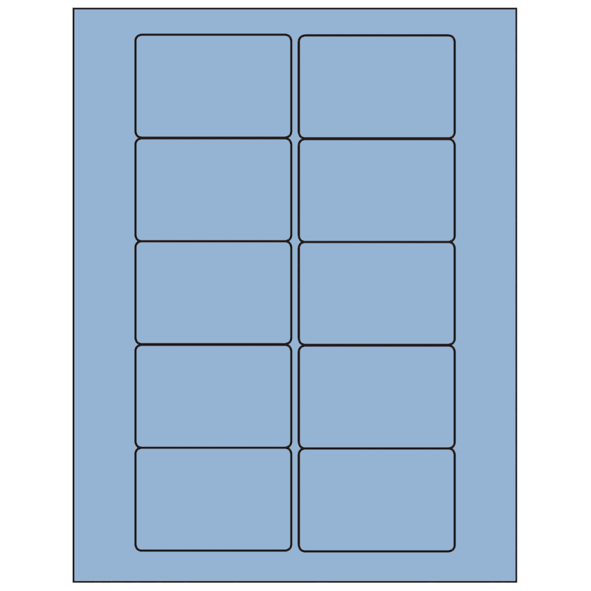 3" x 2" Pastel Blue Rectangular Sheet Labels