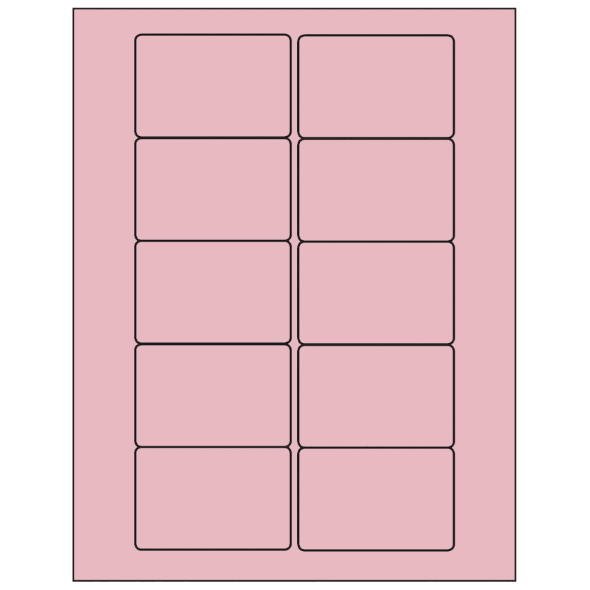3" x 2" Pastel Pink Rectangular Sheet Labels