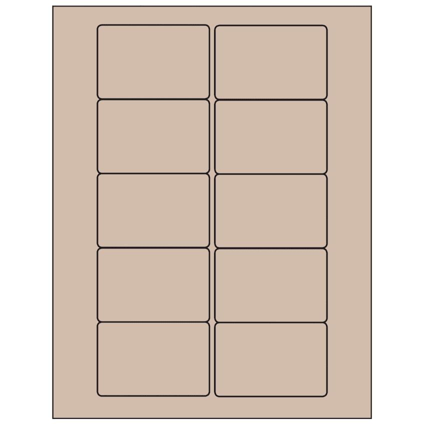 3" x 2" Pastel Tan Rectangular Sheet Labels
