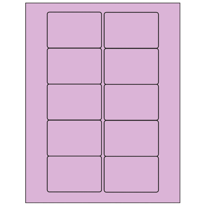 3" x 2" Pastel Purple Rectangular Sheet Labels