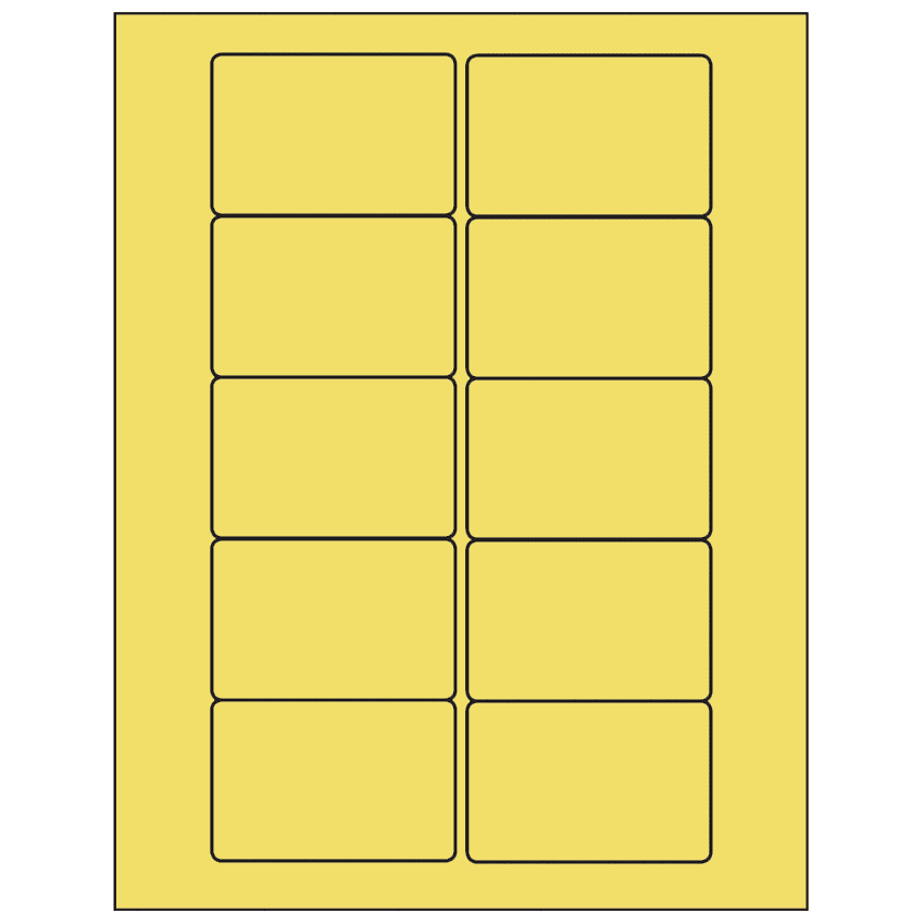 3" x 2" Pastel Yellow Rectangular Sheet Labels