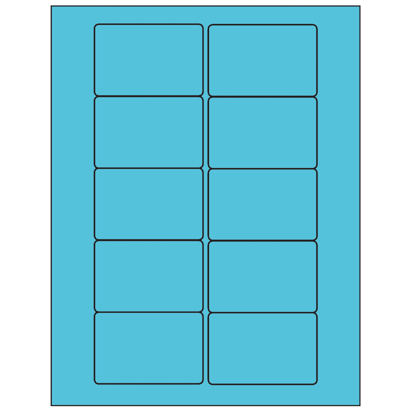 3" x 2" Turquoise Rectangular Sheet Labels