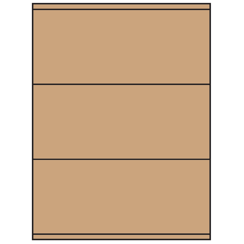 8.5" x 3.5" Brown Kraft Rectangular Sheet Labels