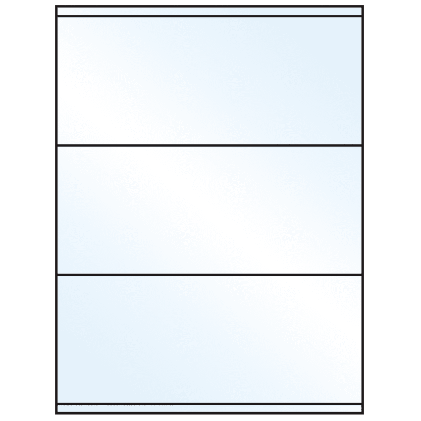 8.5" x 3.5" Crystal Clear Rectangular Sheet Labels