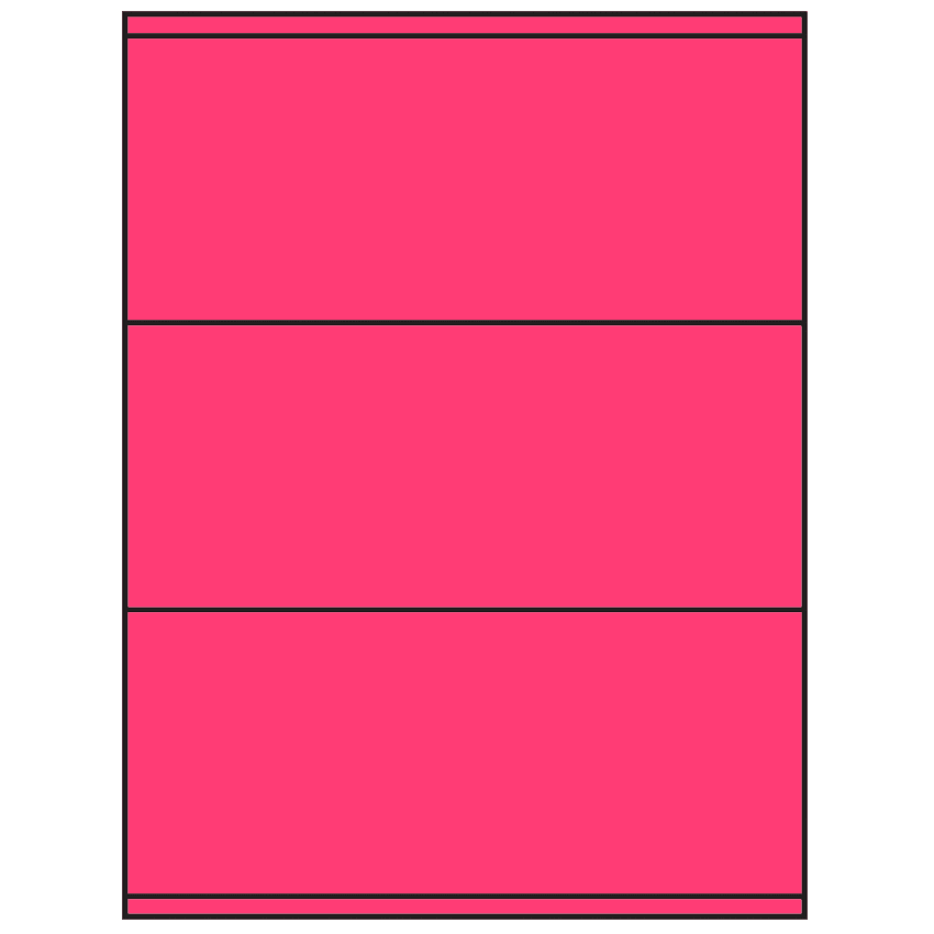 8.5" x 3.5" Fluorescent Pink Rectangular Sheet Labels