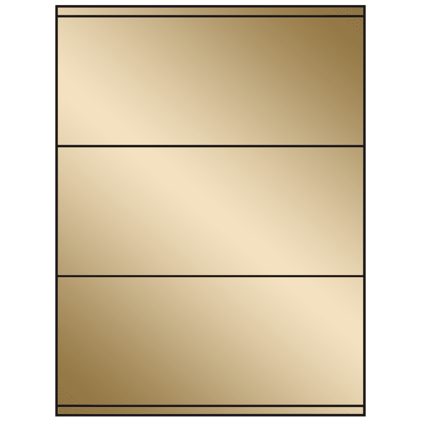 8.5" x 3.5" Gold Foil Rectangular Sheet Labels