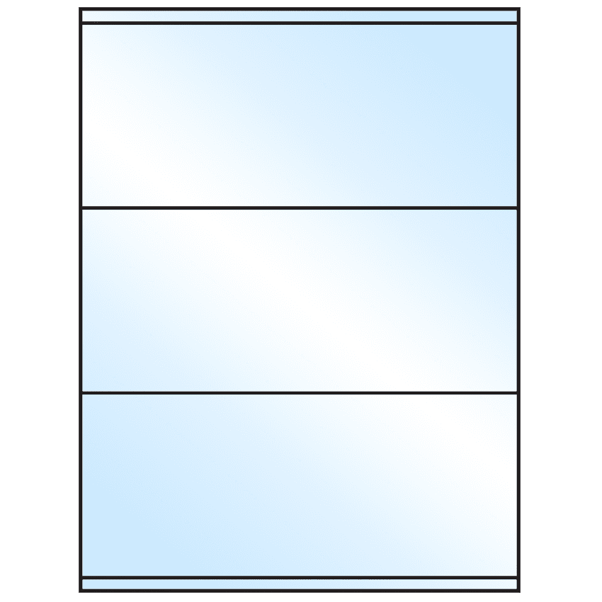 8.5" x 3.5" White Premium High Gloss Rectangular Sheet Labels