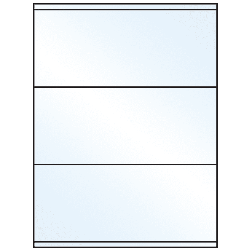 8.5" x 3.5" White Mid Gloss Rectangular Sheet Labels