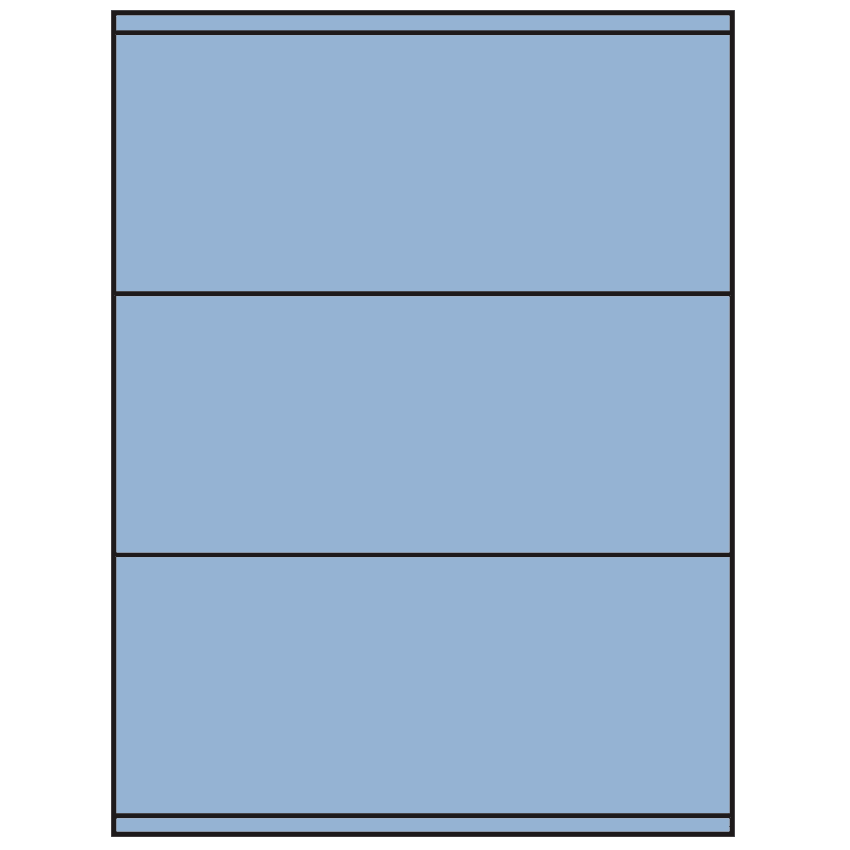 8.5" x 3.5" Pastel Blue Rectangular Sheet Labels