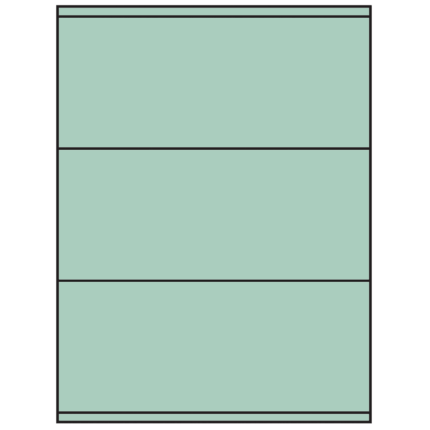 8.5" x 3.5" Pastel Green Rectangular Sheet Labels