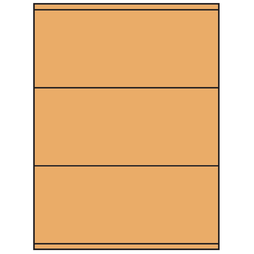8.5" x 3.5" Pastel Orange Rectangular Sheet Labels