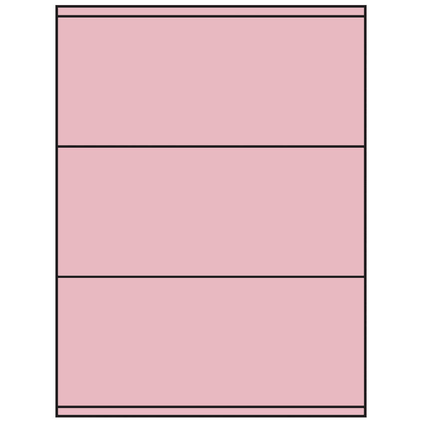 8.5" x 3.5" Pastel Pink Rectangular Sheet Labels