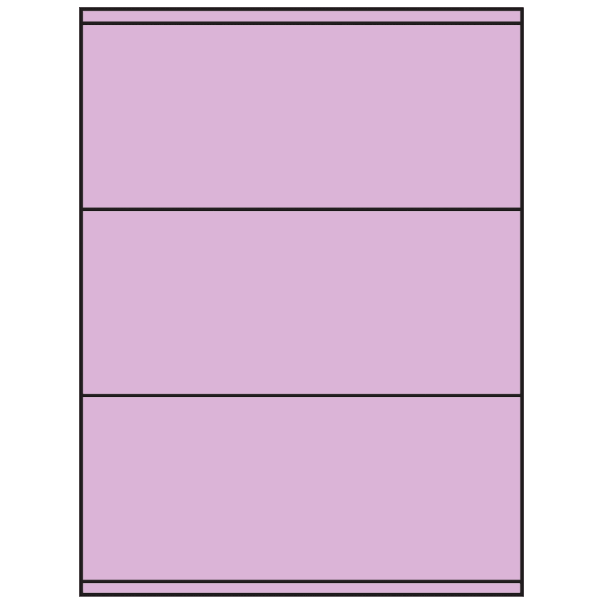 8.5" x 3.5" Pastel Purple Rectangular Sheet Labels