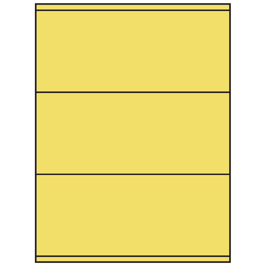8.5" x 3.5" Pastel Yellow Rectangular Sheet Labels