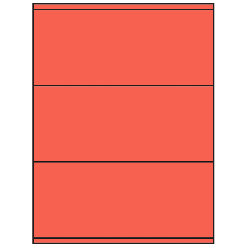 8.5" x 3.5" Red Rectangular Sheet Labels