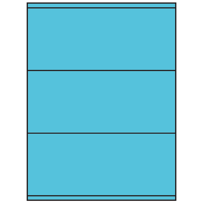 8.5" x 3.5" Turquoise Rectangular Sheet Labels