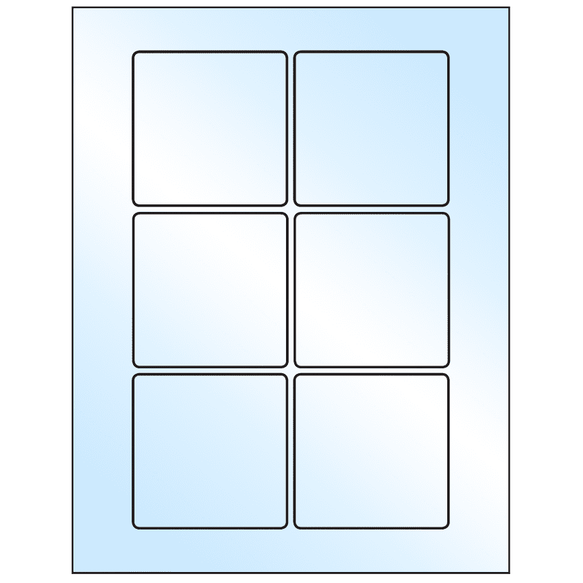 3" x 3" White Premium High Gloss Square Sheet Labels