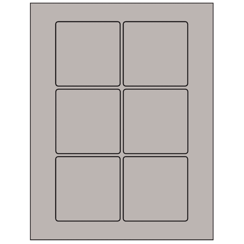 3" x 3" Gray Square Sheet Labels