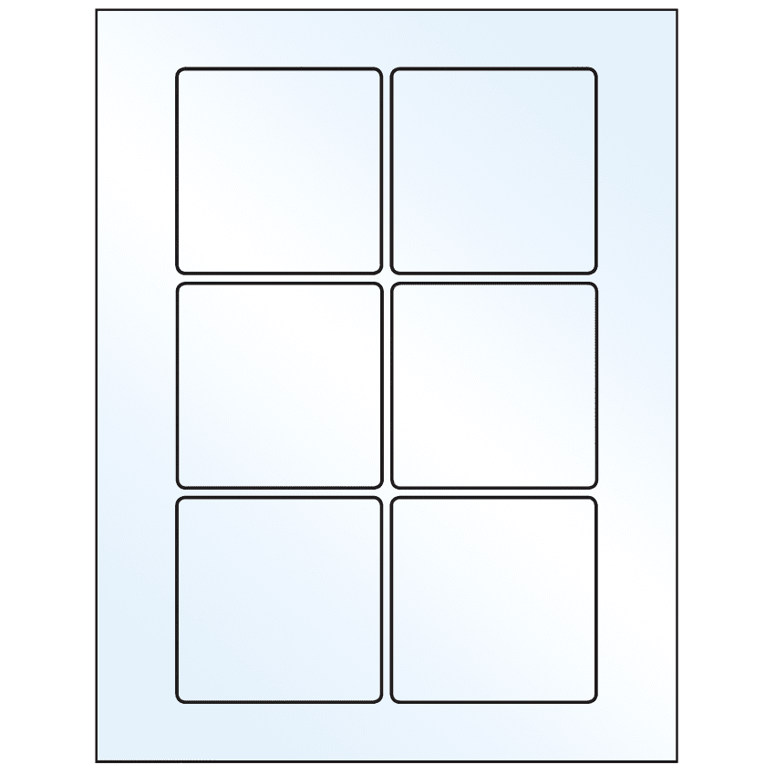 3" x 3" White Mid Gloss Square Sheet Labels