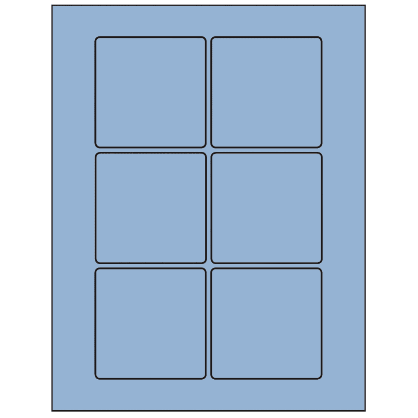 3" x 3" Pastel Blue Square Sheet Labels
